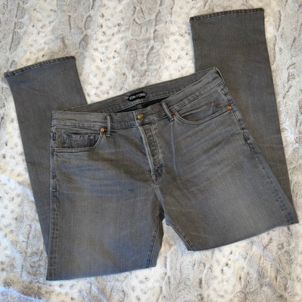 Tom Ford Straigt Leg Gray Jeans Sz 38 X 32